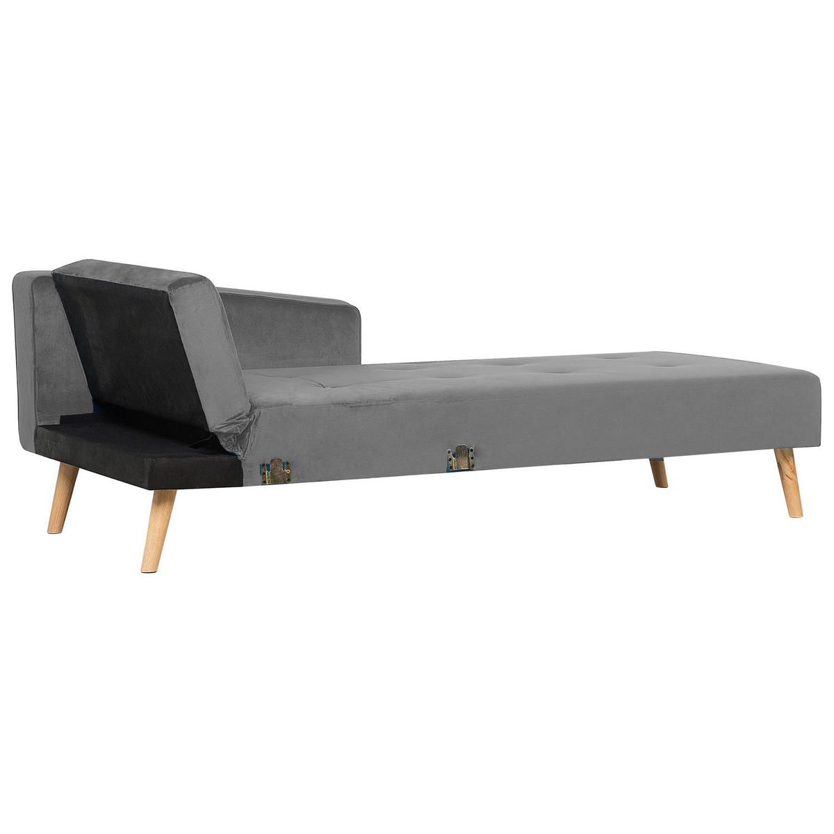 ECKSOFA Samtstoff Grau Vadso - Grau, Textil (303/98cm) - Beliani