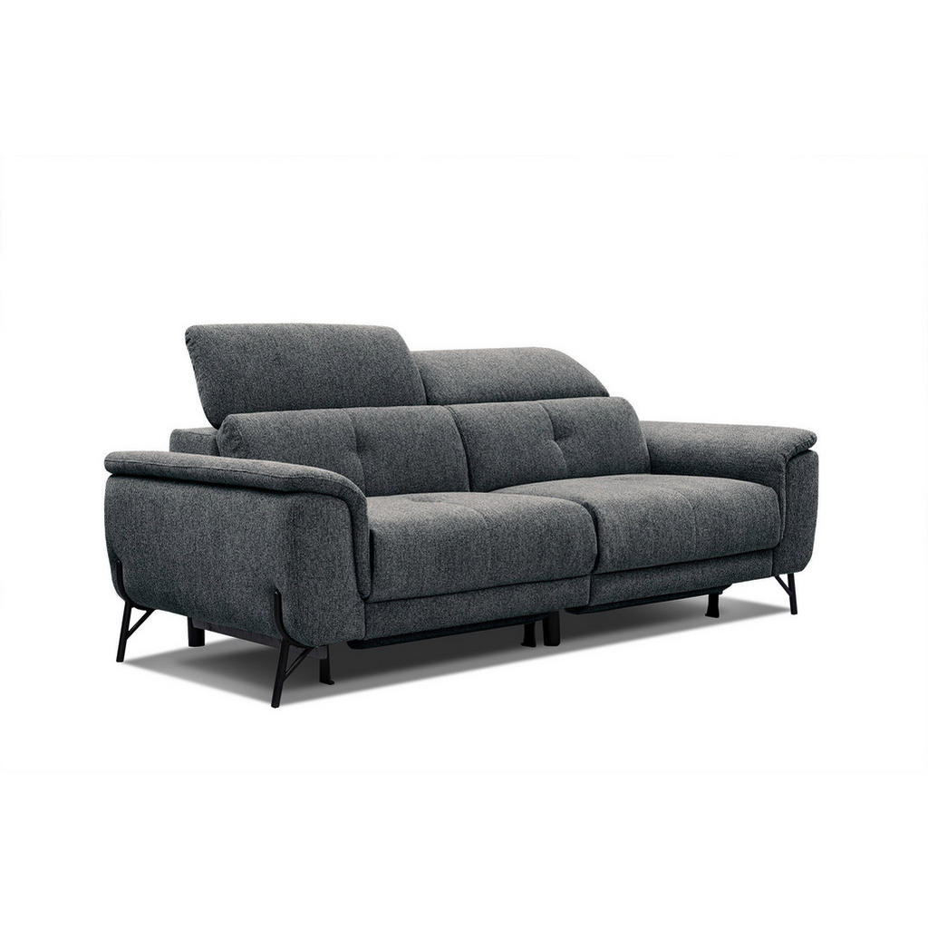 Thumbnail - Courtois Laville Sofa, Dunkelgrau, Textil, Rechteckig, 204x80x108 cm, Wohnzimmer, Sofas & Couches, Sofas, Heimkino Sofas
