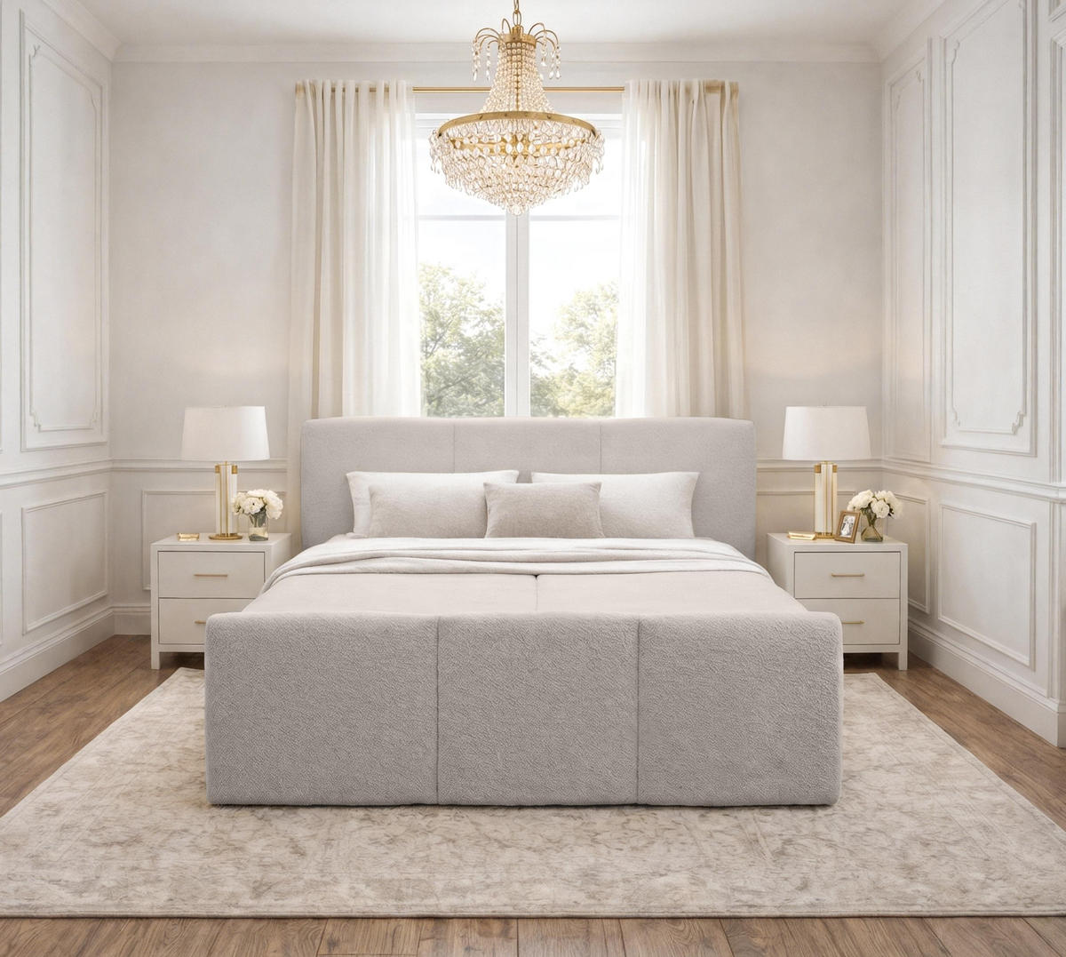 BOXBETT ANKARRA 140x200 cm mit Bettkasten und Matratze - Beige + TOPPER - Beige/Schwarz, Holz/Holzwerkstoff (140/200cm) - AX Living