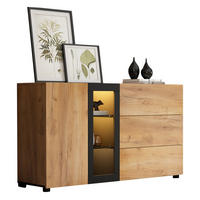 SIDEBOARD Glas 3 Schubladen 140cm Modern Stauraum Anrichte - Multicolor, Holzwerkstoff (40/80/140cm) - FLIEKS