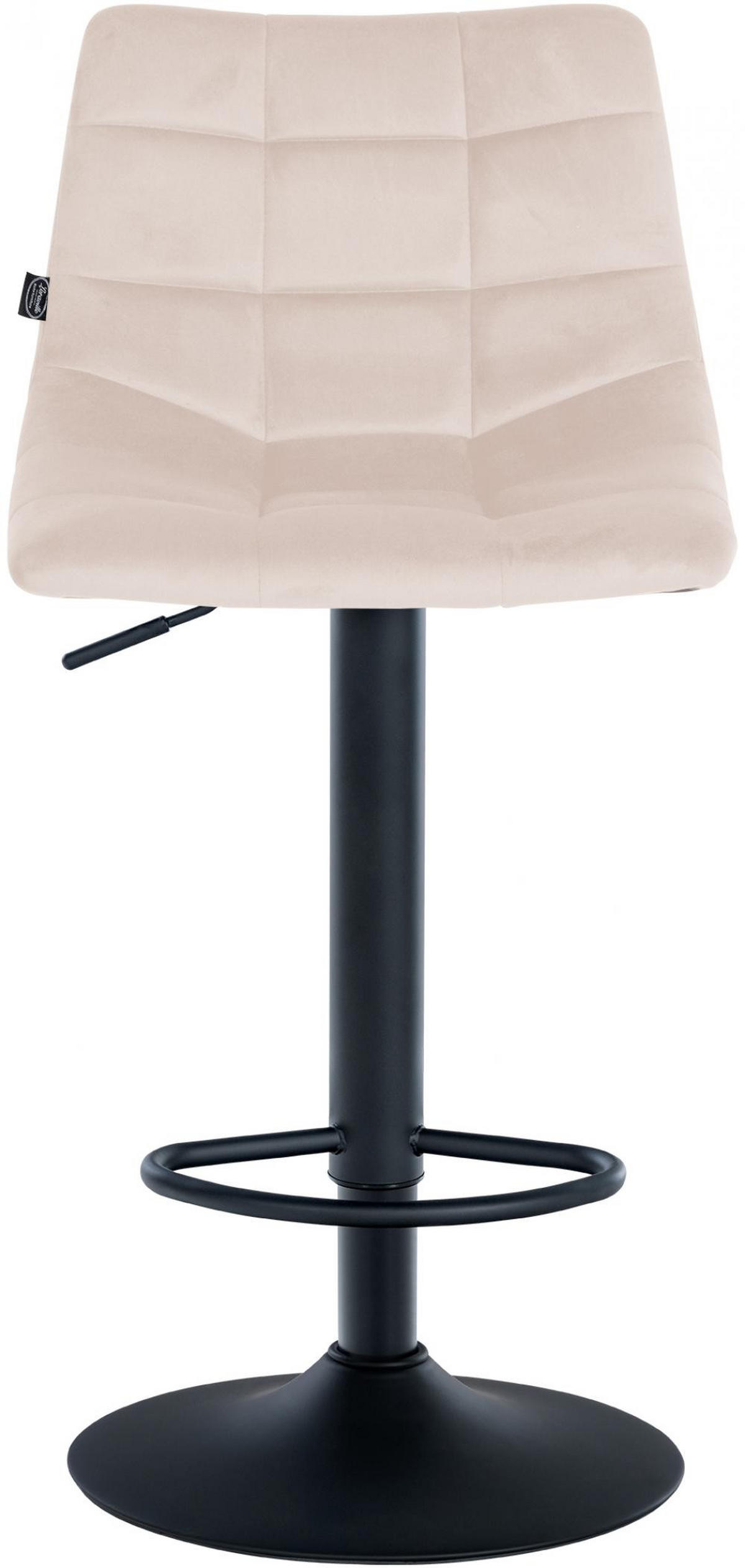 BARHOCKER 2er Set Samt beige - Beige/Schwarz, Textil/Metall (43/87/46.5cm) - CLP