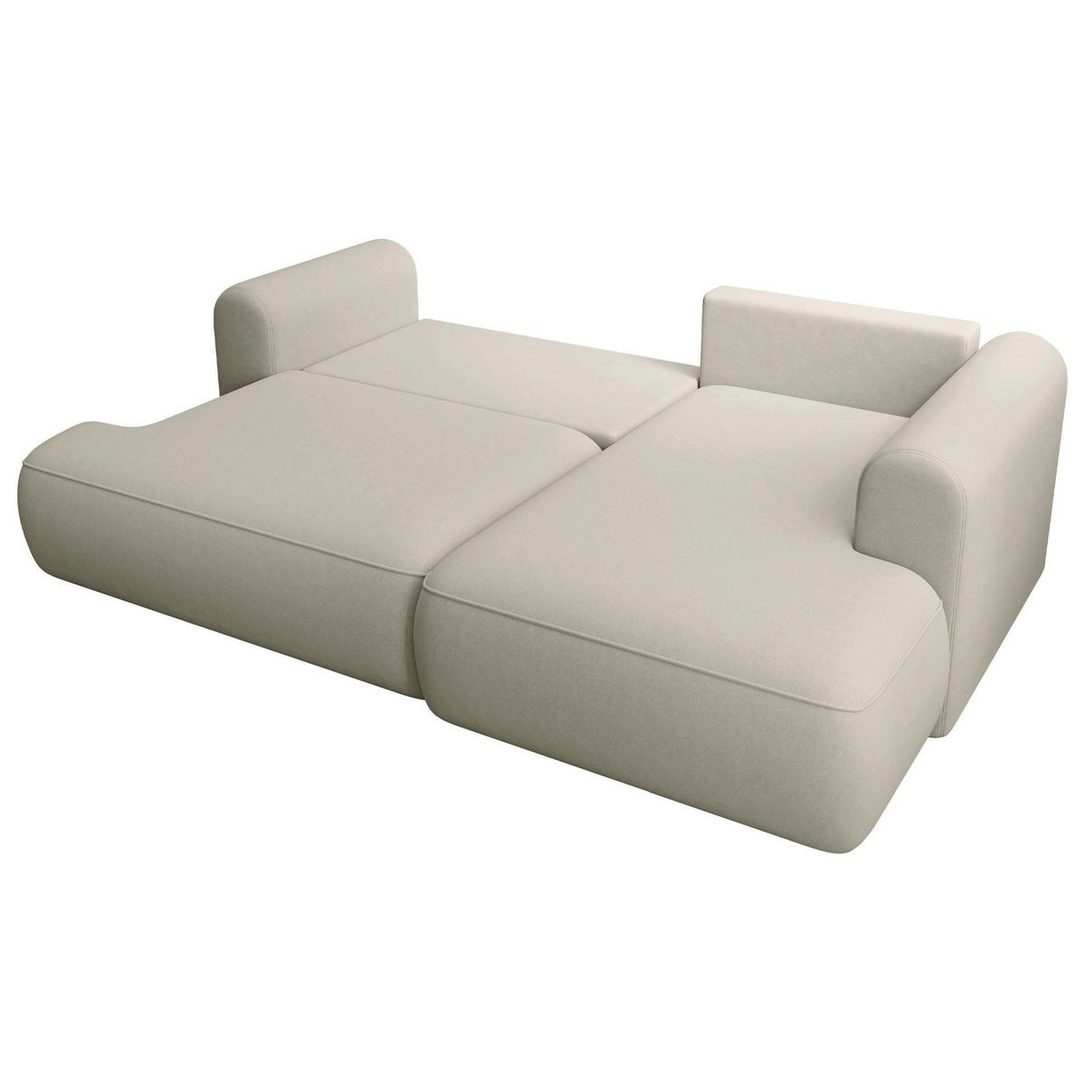 ROHOVÁ rozkládací pohovka Ovo Mini světle béžová, sametový potah Easy-Clean - černá/ecru, textil/plast (156/238cm) - Selsey