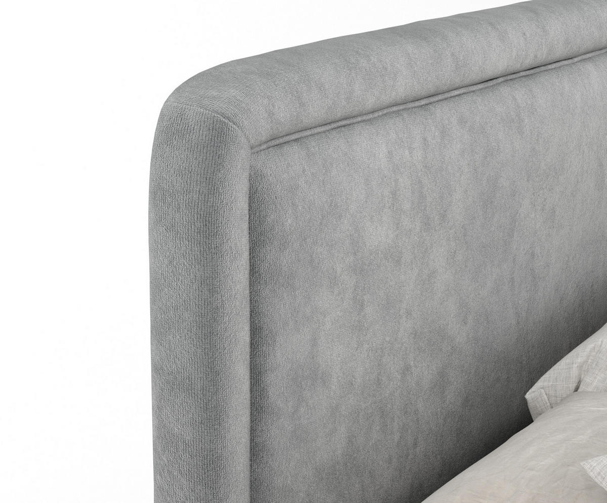 BOXBETT Salvi Grau 180/200 cm mit Matratze und Topper - Silberfarben/Grau, Holz/Holzwerkstoff (180/200cm) - Maison de Reve