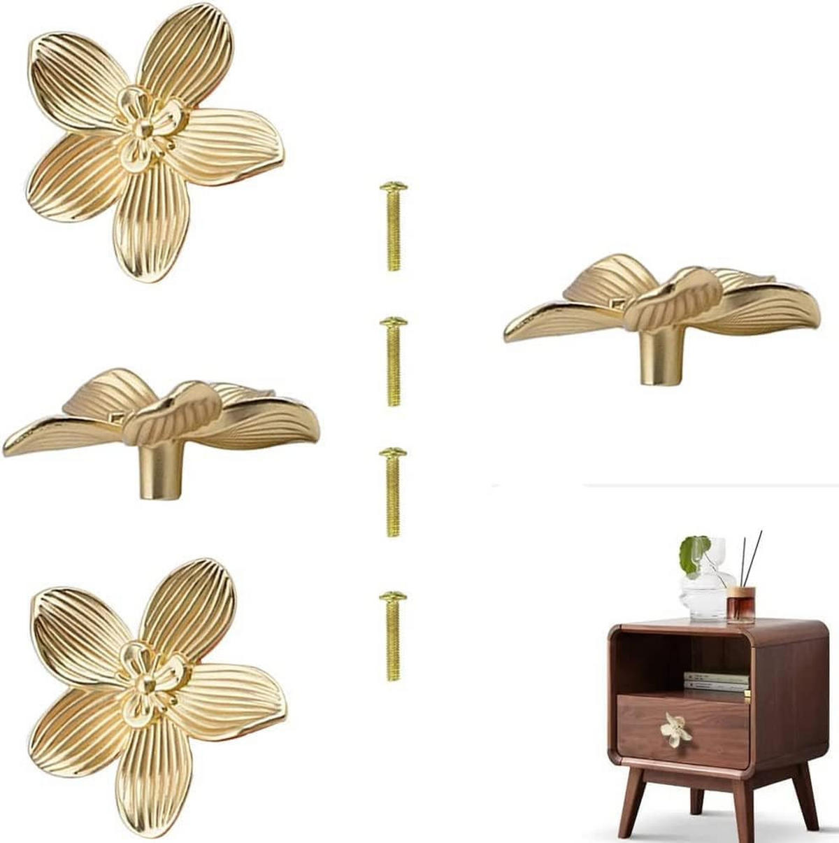 SCHRANKKNOPF Gold 6er-Set - Goldfarben, Metall (0.61/1.8/0.61cm)