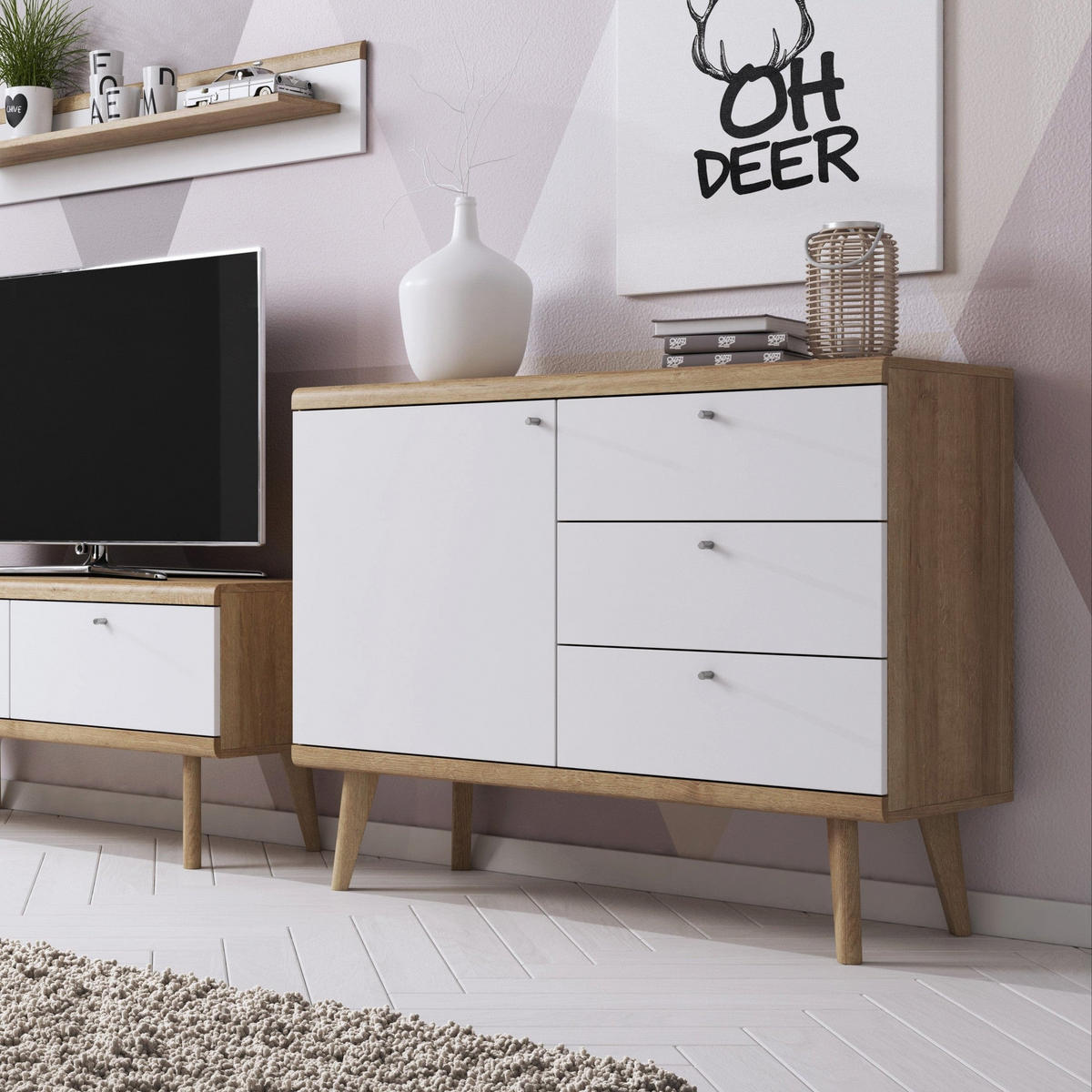 KOMMODE Lato - Braun, Holzwerkstoff (107/83/40cm) - Pillovely
