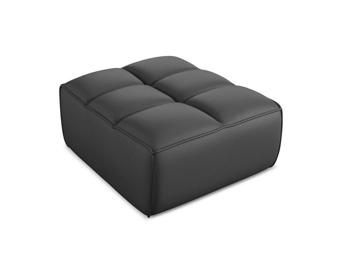 POUF Kunstleder Grau - Schwarz/Grau, Leder/Kunststoff (80/43/93cm) - Makamii