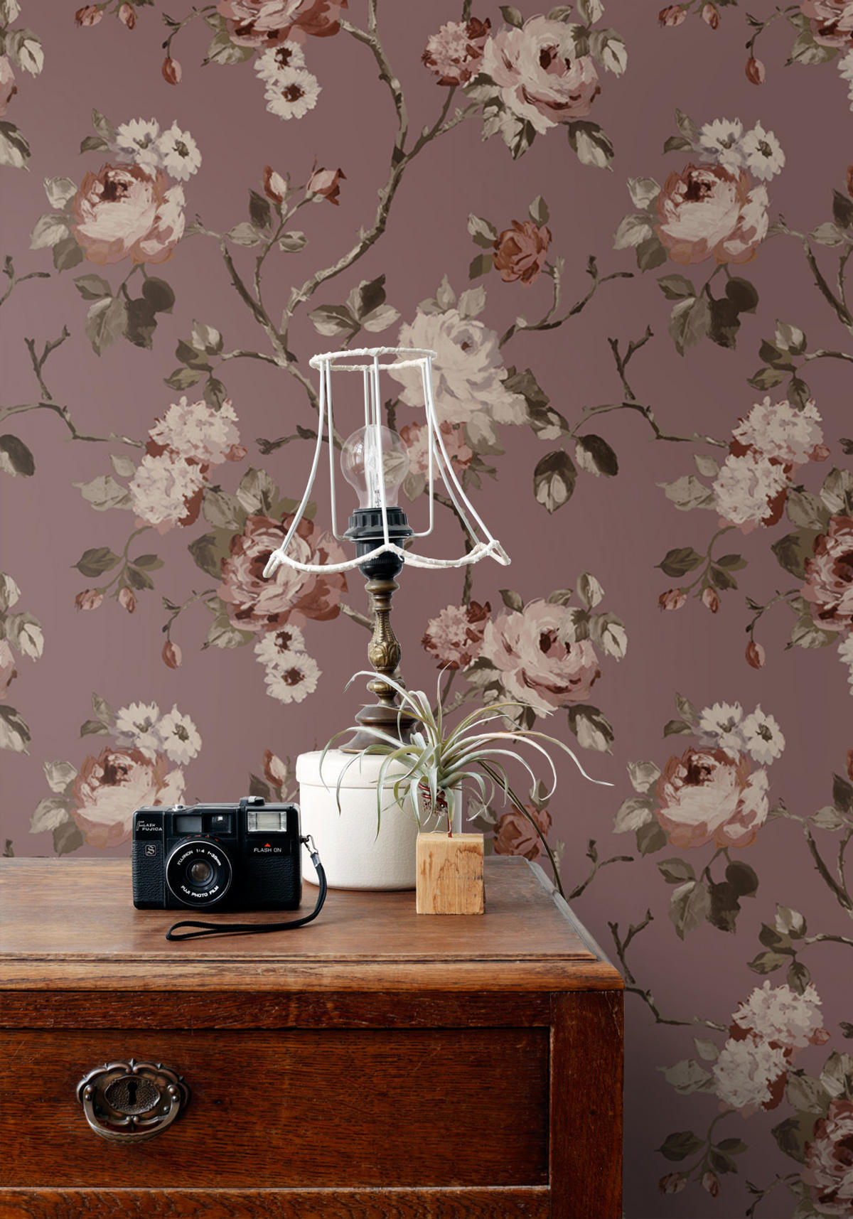 TAPETE Blumenmuster 53 cm x 10.05 m - Lila, Papier (53/1000cm) - ESTAhome