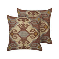 DEKOKISSEN 2er-Set Bunt 45/45 cm Urpad - Multicolor, Naturmaterialen (45/45cm) - Beliani