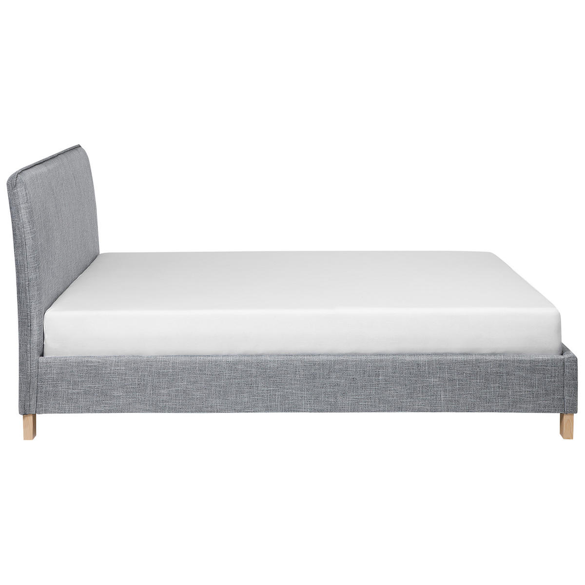 POLSTERBETT mit Lattenrost 160x200 cm Grau Sennez - Hellgrau, Textil (160/200cm) - Beliani