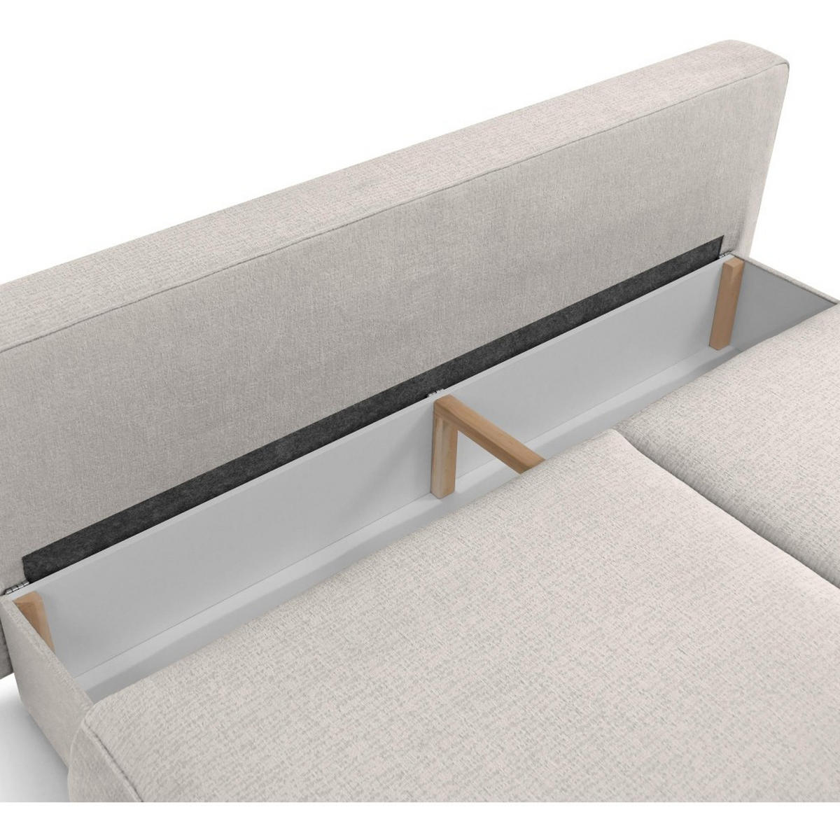 SCHLAFSOFA Darling 2-Sitzer, mit Bettkasten, Cappuccino - Cappuccino, Textil (210/92/100cm) - Beautysofa