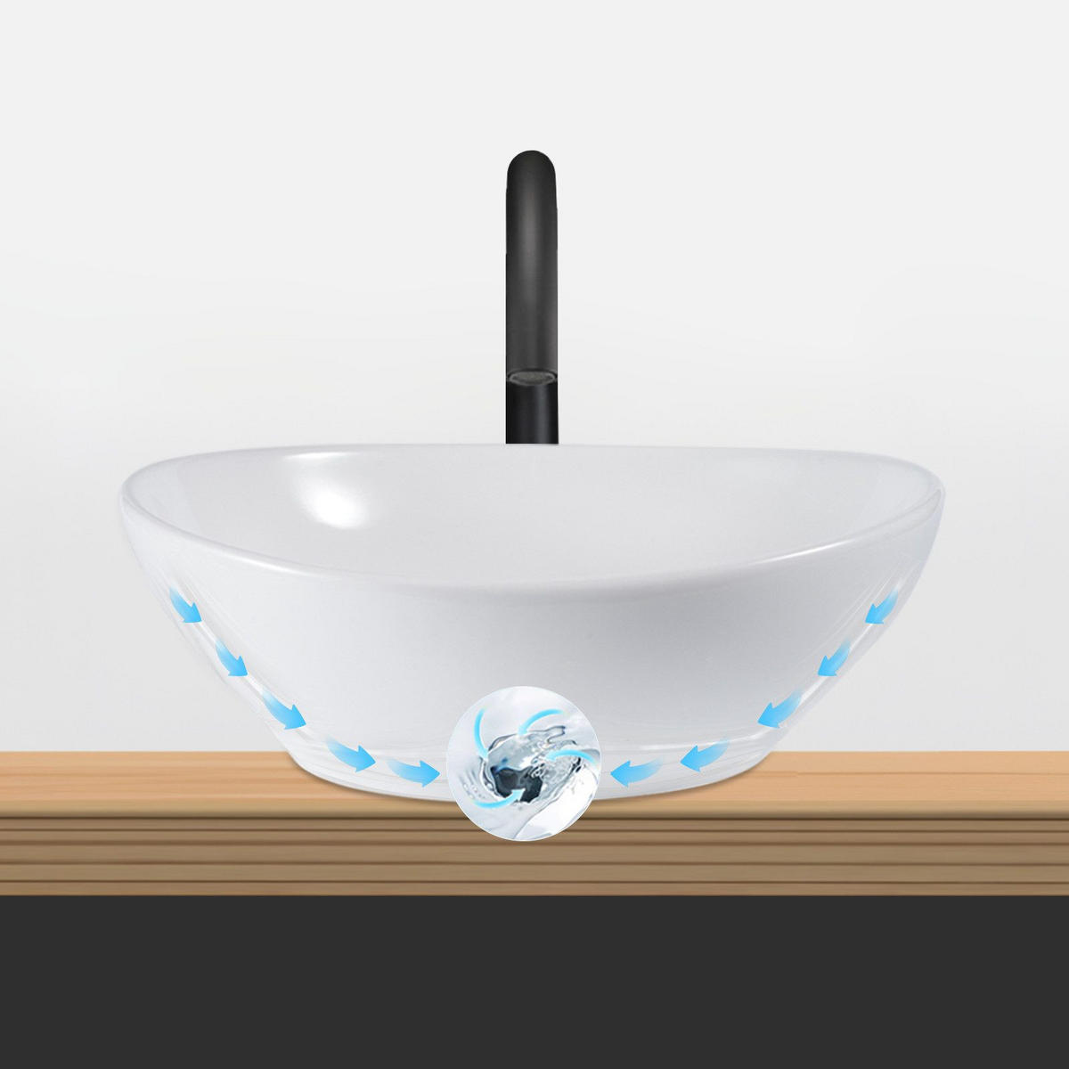 WASCHBECKEN Barsinghausen II 41/33/14.5cm - Weiß, Keramik (33/14.5/41cm) - Nettlife