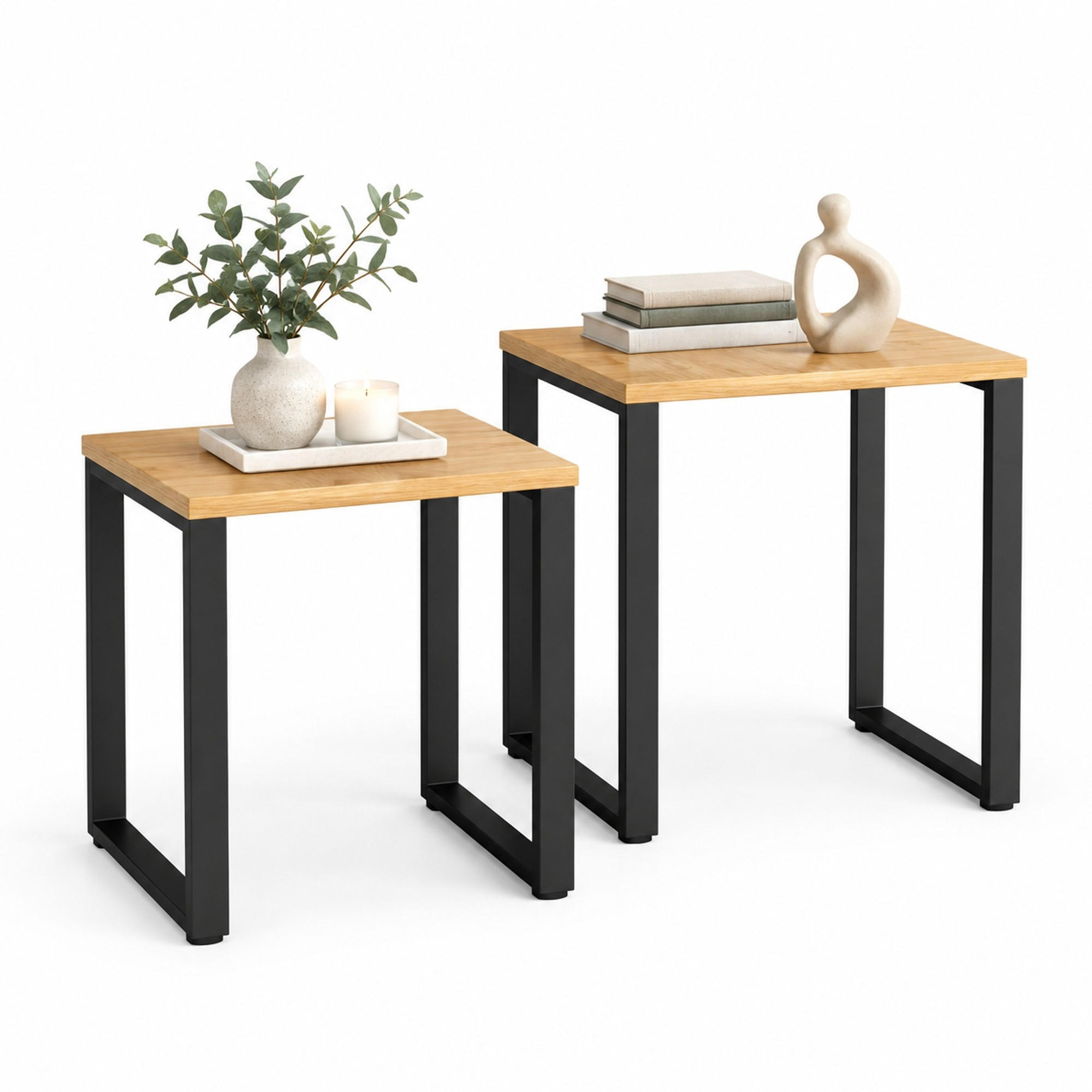 Ivmeu Couchtisch-Set Natur 50x60x60 cm