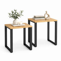 COUCHTISCH-SET aus melaminbeschichteter 60x50x60 cm Spanplatte und Metall, 2-teilig, Naturholz - Naturfarben, Holzwerkstoff (60/50/60cm) - IVMEU