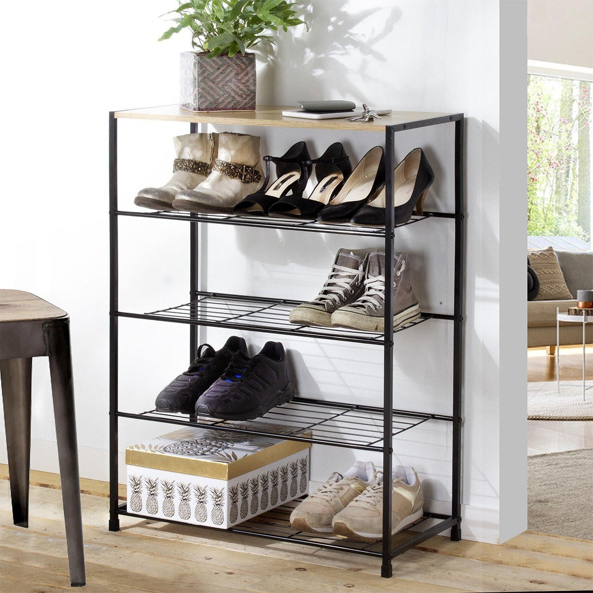 SCHUHREGAL 5-stufig 63/30/83 cm - Apfelbaumfarben, Holzwerkstoff (30/83/63cm) - Calicosy