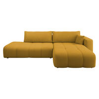 ECKSOFA Furyn O, Seite: Rechts - Gelb/Schwarz, Holzwerkstoff/Kunststoff (262/145cm) - MIRJAN24