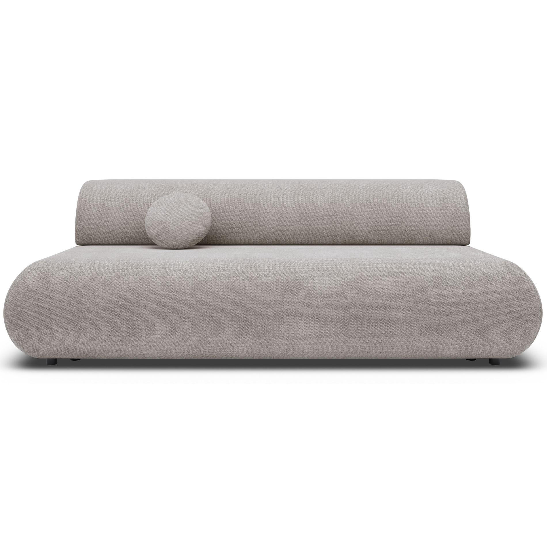 3-SITZER SCHLAFSOFA Hellgrau Chenille - Hellgrau/Schwarz, Kunststoff/Textil (214/74/100cm) - Selsey