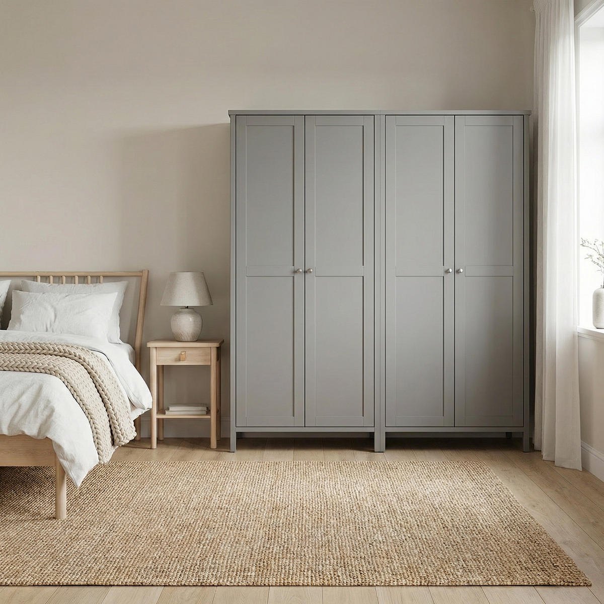 KLEIDERSCHRANK Tromsø Grau lackiert 178/50/195 cm - Grau, Holzwerkstoff (178/195/50cm) - ebuy24