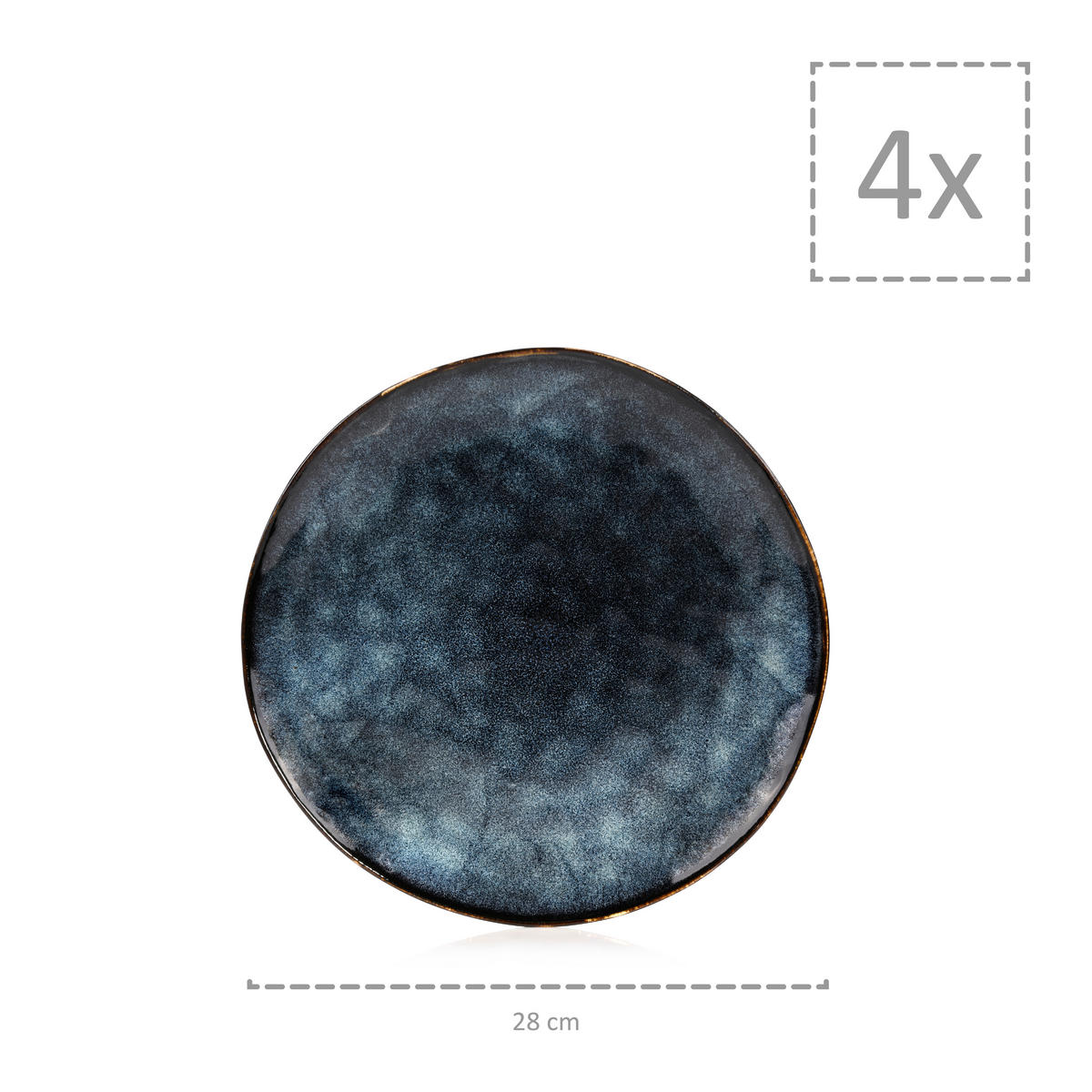 KOMBISERVICE TOKIO - 23 teilig aus Steingut - Dunkelblau, Keramik (37.5/33.5/40cm) - Sänger