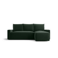ECKSOFA mit Schlaffunktion SAVIO Poso 14 Rechts - Dunkelgrün, Textil (232/140cm) - Bedante