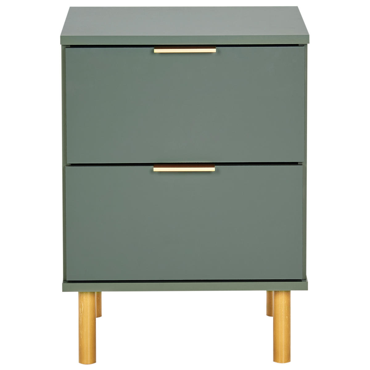 NACHTTISCH mit 2 Schubladen Grün Walpole - Grün, Holzwerkstoff (40/41/56cm) - Beliani