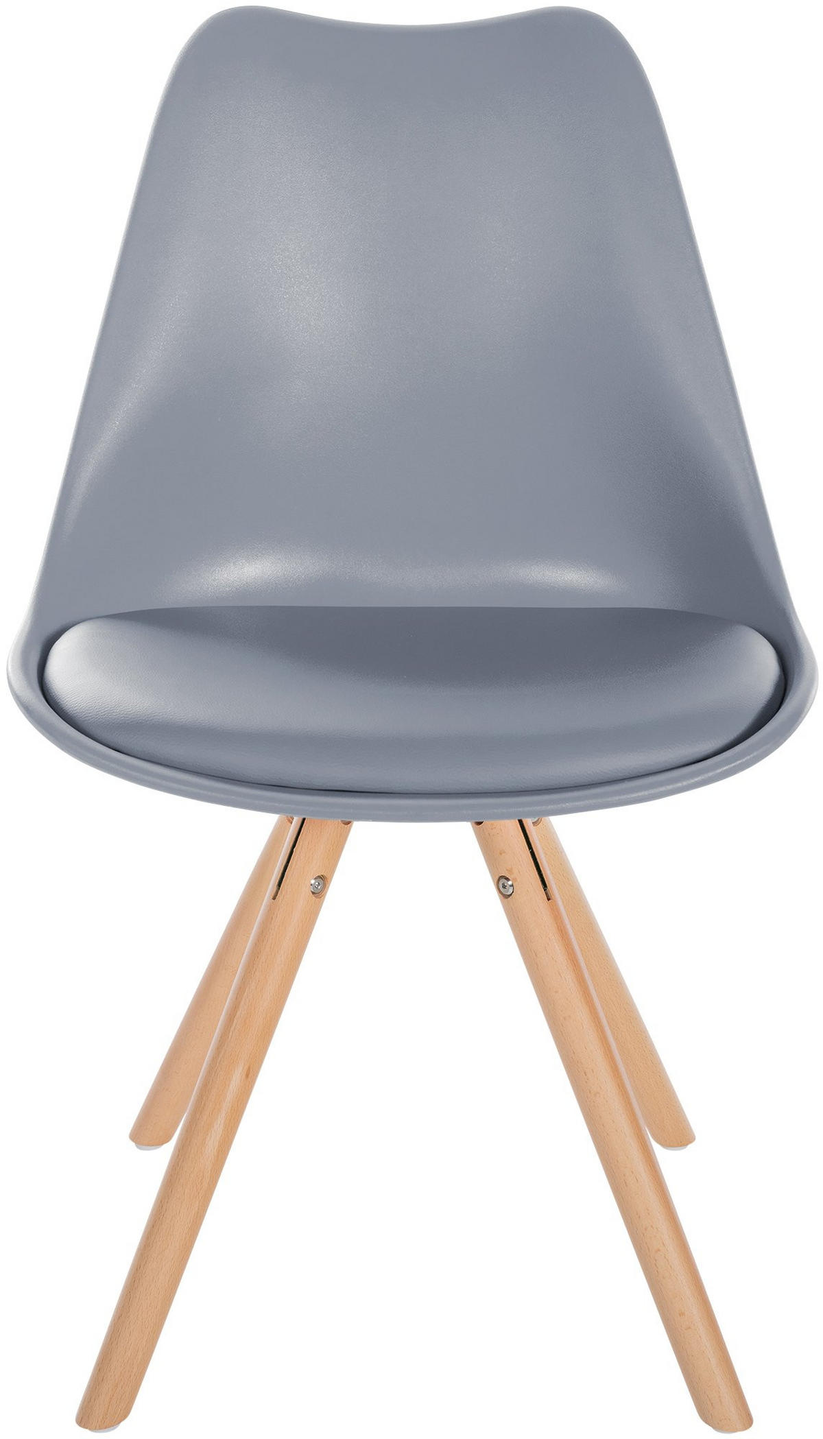 STUHL Kunststoff grau - Eukalyptusholzfarben/Grau, Holz/Kunststoff (48/81/54cm) - CLP