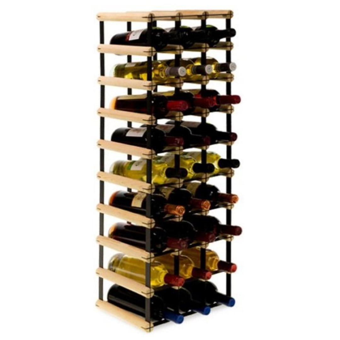 WEINREGAL Vinotega Mod Metal 92,5x32,5x24,5 cm 3x9 Flaschen Massives Kiefernholz Natur - Naturfarben, Holz (32.5/92.5/24.5cm) - PROREGAL
