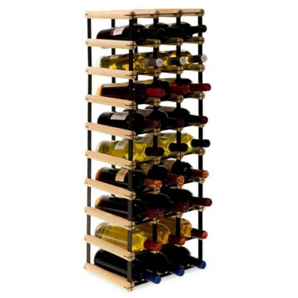 WEINREGAL Vinotega Mod Metal 92,5x32,5x24,5 cm 3x9 Flaschen Massives Kiefernholz Natur - Naturfarben, Holz (32.5/92.5/24.5cm) - PROREGAL