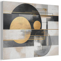 AKUSTIKBILD Abstrakt - Gold - Silber - Formen - Ästhetisch - Modern Wanddeko 70x50 cm - Goldfarben, Kunststoff (70/50/0.9cm) - MuchoWow