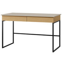 SCHREIBTISCH Largo mit 2 Schubladen, für Jugendzimmer, Metallbeinen, Kaschmir/Frühlings-Eiche - Kaschmir/Eichefarben, Holzwerkstoff/Metall (60/125/76cm) - Beautysofa