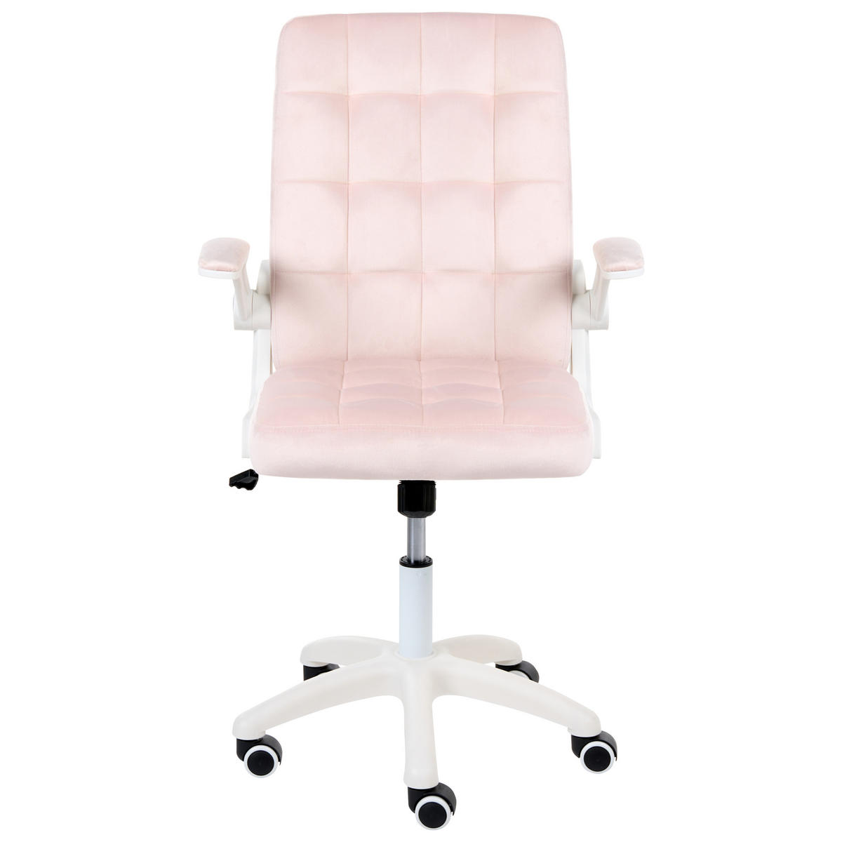 BÜROSTUHL Samtstoff Pastellrosa Dandy - Pink, Kunststoff/Textil (58/95/58cm) - Beliani