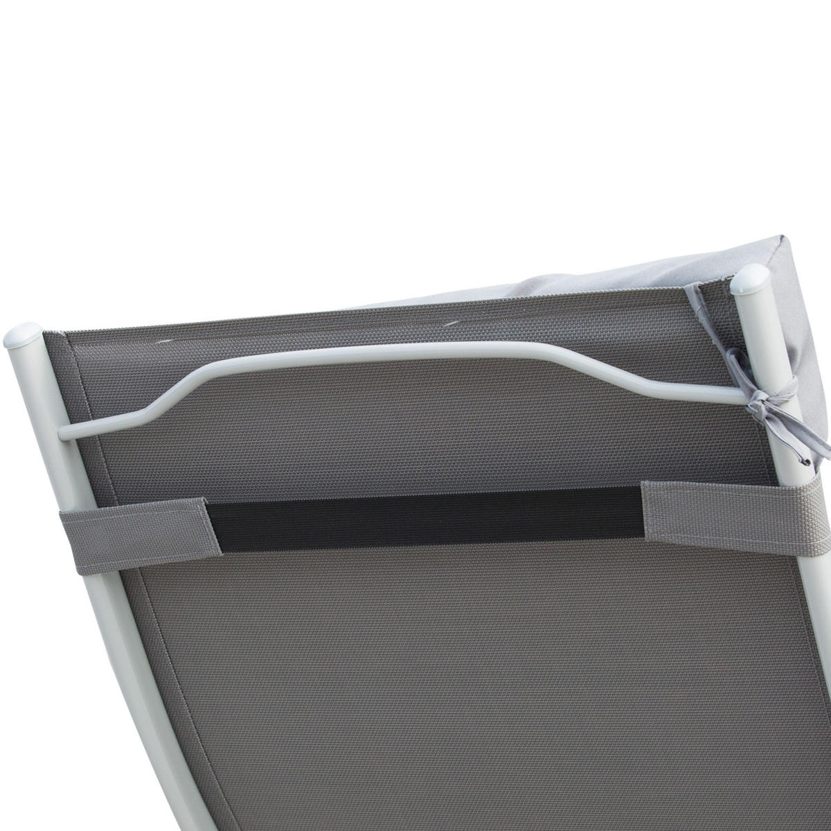 SONNENLIEGE DE-13495 7-fach verstellbar mit Matratze & Armlehnen Grau - Grau, Metall (63/100/137cm) - ComfortXL