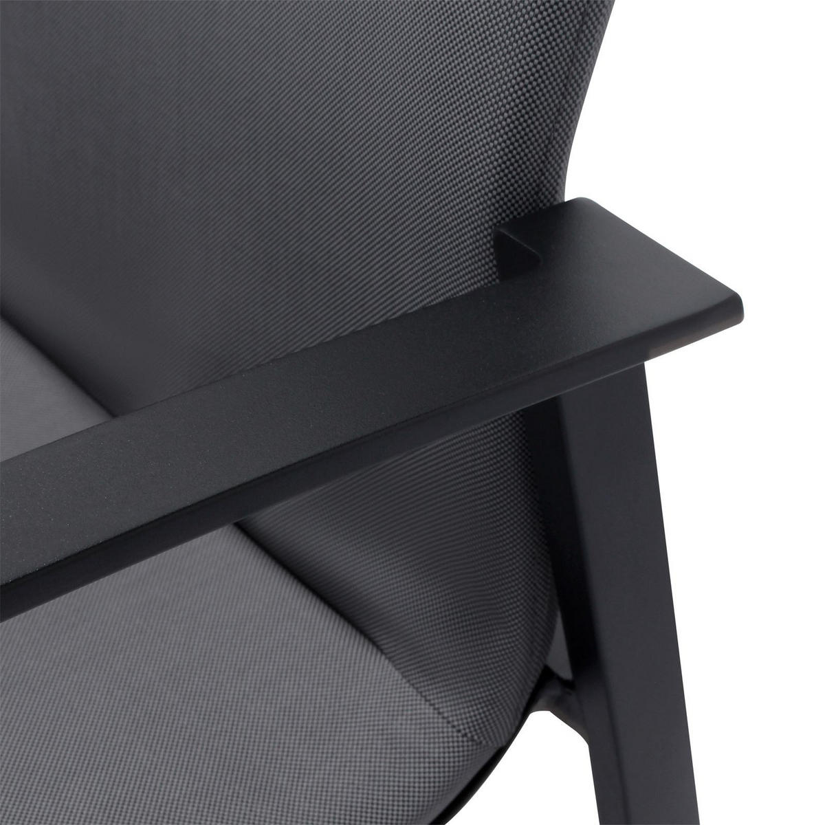 GARTENMÖBELSET VERANO - Schwarz/Grau, Textil - IDIMEX