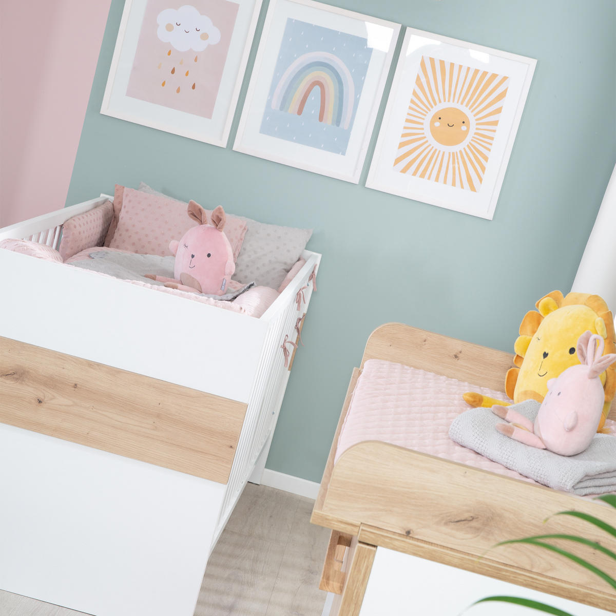 BABYBETT Lion 70 x 140 cm - Weiß, Holzwerkstoff (70/140cm) - Roba