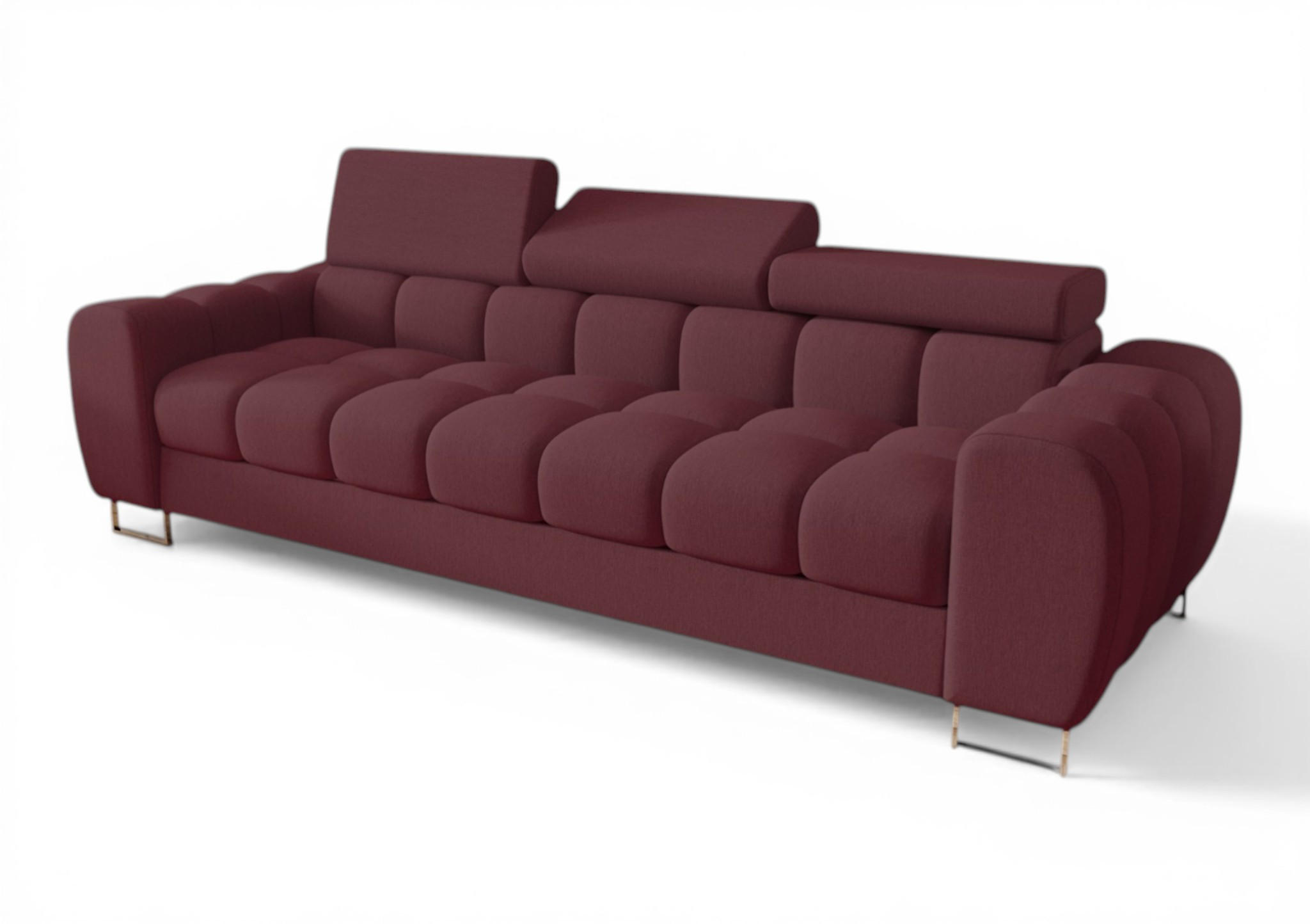 SOFA 3-sitzer Bastien In Stoff Gemma - Rot, Holzwerkstoff/Textil (265/95/97cm) - Fun Möbel