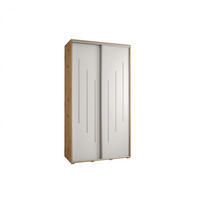 SCHWEBETÜRENSCHRANK 235,2/140/45 2-türig - Silberfarben/Weiß, Holz/Metall (140/235/45cm) - Abiks Möbel