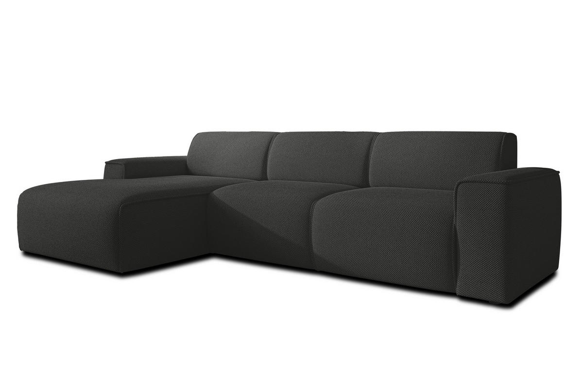 ECKSOFA L Form Didim mini Grau 310/165/78 cm – stilvolle kleine Eckcouch L - Schwarz/Grau, Kunststoff/Textil (165/310cm) - AX Living
