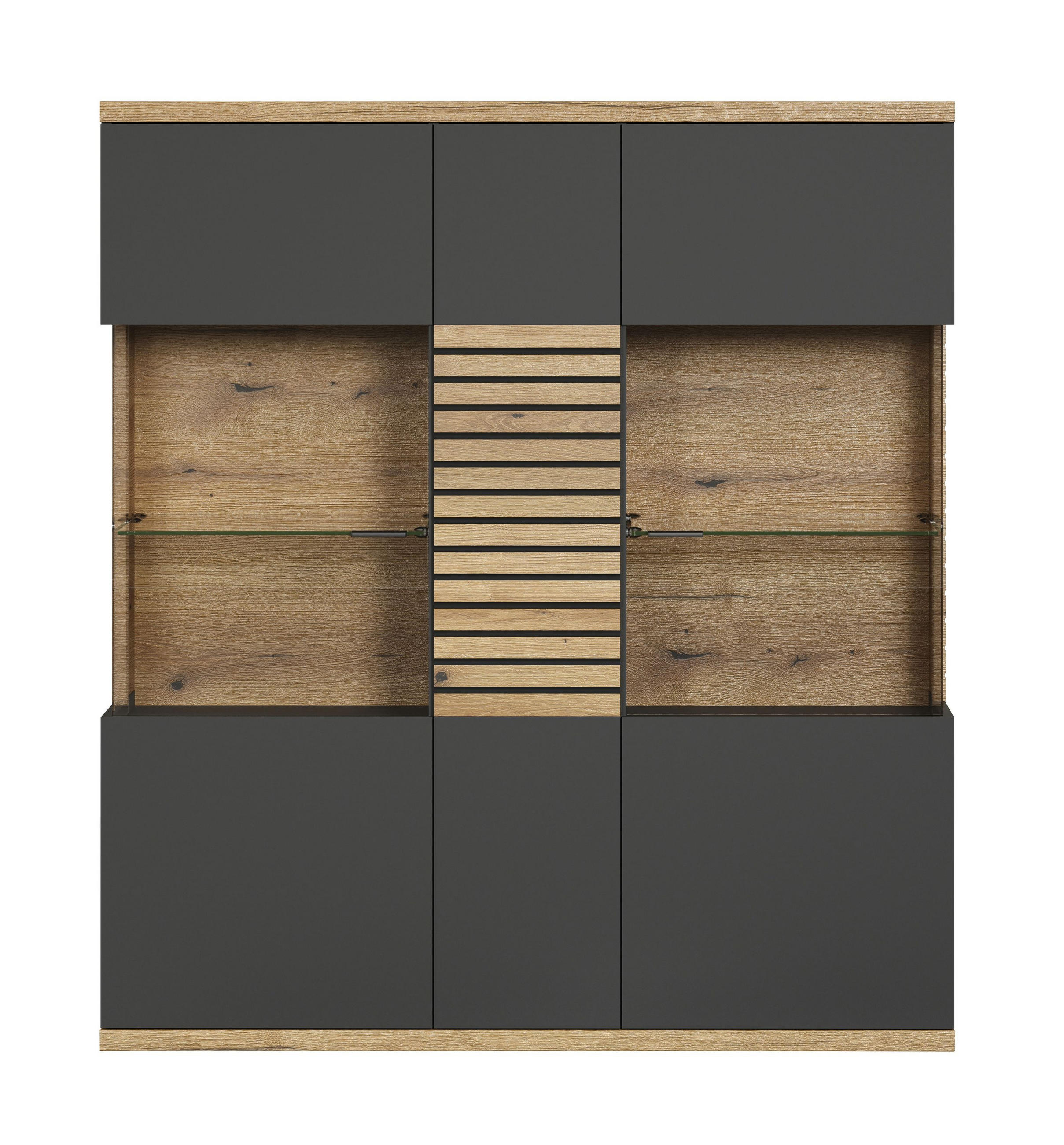 HIGHBOARD Norris Anthrazit - Anthrazit, Holzwerkstoff (131/147/38cm) - Trendteam