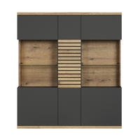 HIGHBOARD Norris Anthrazit - Anthrazit, Holzwerkstoff (131/147/38cm) - Trendteam