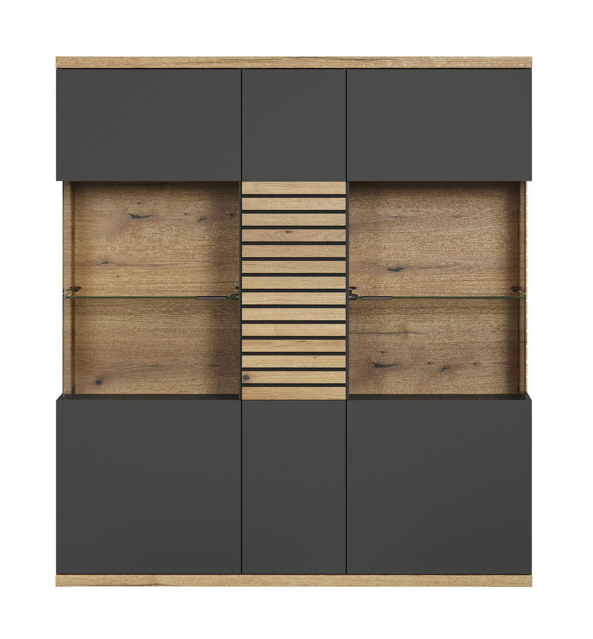 HIGHBOARD Norris Anthrazit - Anthrazit, Holzwerkstoff (131/147/38cm) - Trendteam