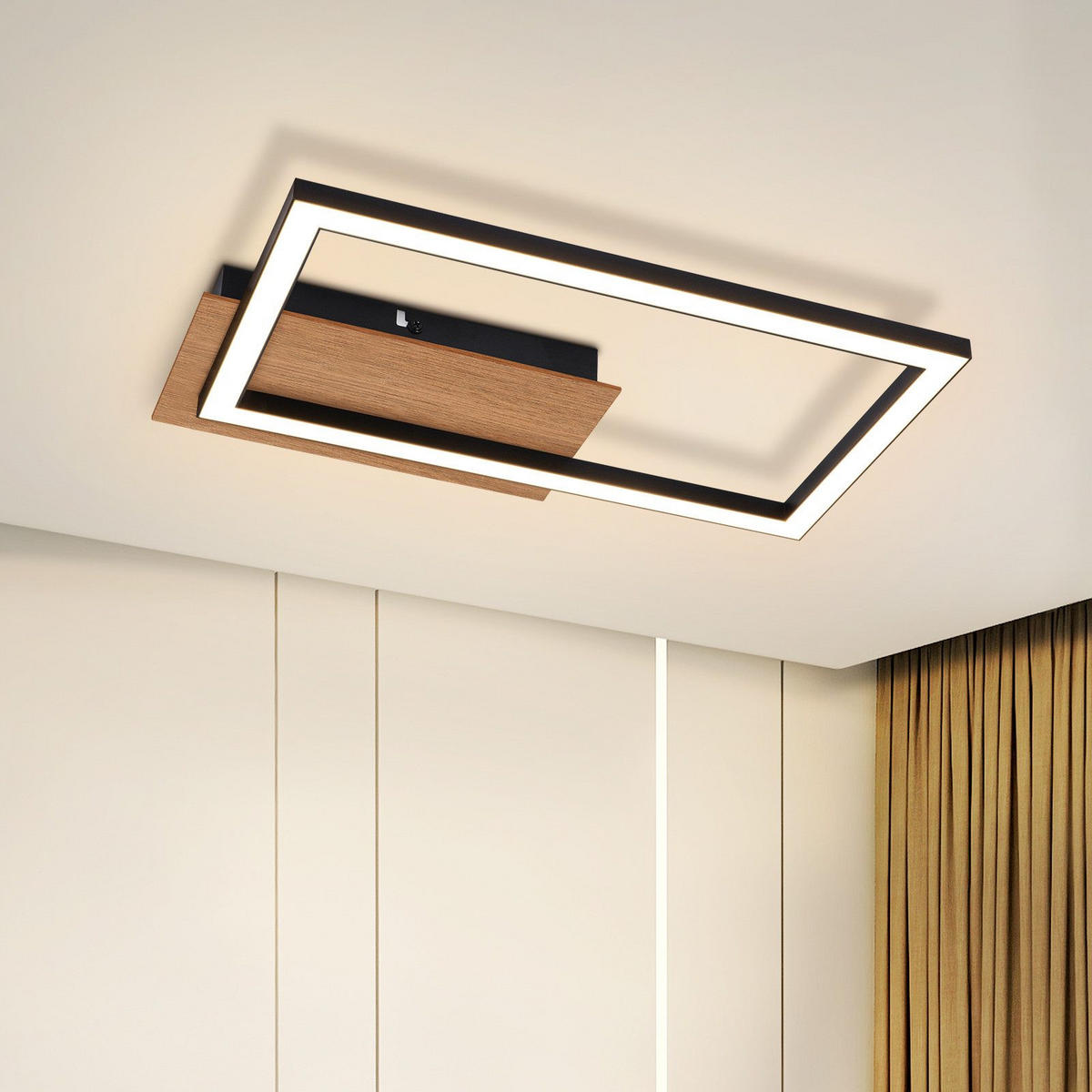 LED-DECKENLEUCHTE Lutz 20.6/25.6/4.1cm - Schwarz, Metall (25.6/20.6/4.1cm) - Nettlife