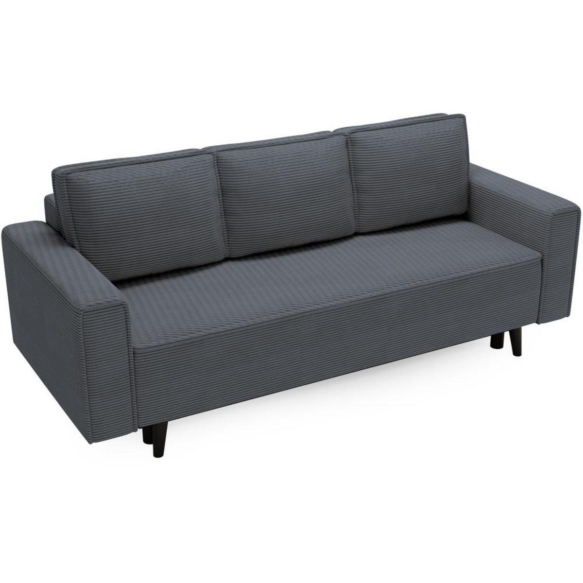 3-SITZER SOFA Monte mit Schlaffunktion grun - Grau, Textil (225/73/95cm) - Beautysofa