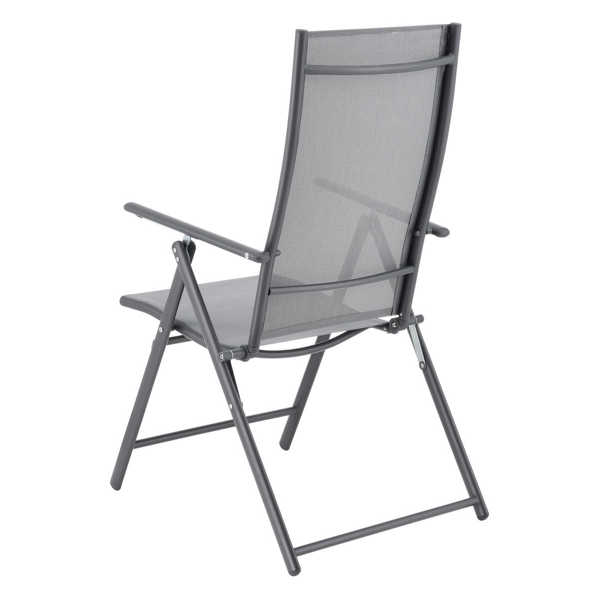 GARTENSTUHL-SET 2 TLG. Kalamata - Hellgrau, Metall (57/105/68cm) - [en.casa]