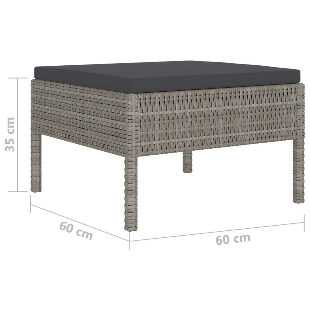GARTEN-LOUNGE-SET 4-teilig Mit Auflagen Poly Rattan Grau - Anthrazit/Grau, Kunststoff/Textil - vidaXL
