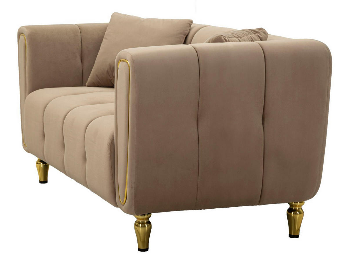 2-SITZER Sofa Samt Alma - Grau - Grau, Textil (81/71/155cm) - Pasmara