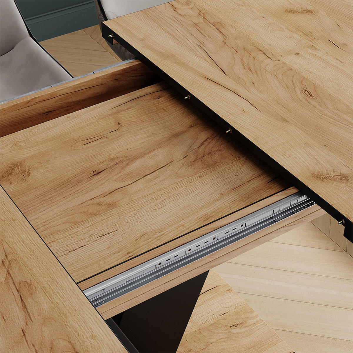 JÍDELNÍ STŮL Fenaro Černý/zlatý dub - černá/barva dubu, kompozitní dřevo (80/120/77.4cm) - Vicco