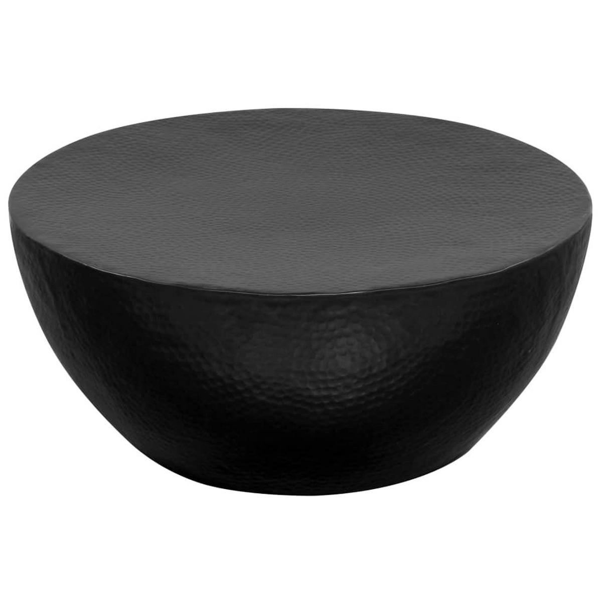 COUCHTISCH aus Gehämmertem Aluminium 70 x 30 cm - Schwarz, Metall (70/70/30cm) - furnicato