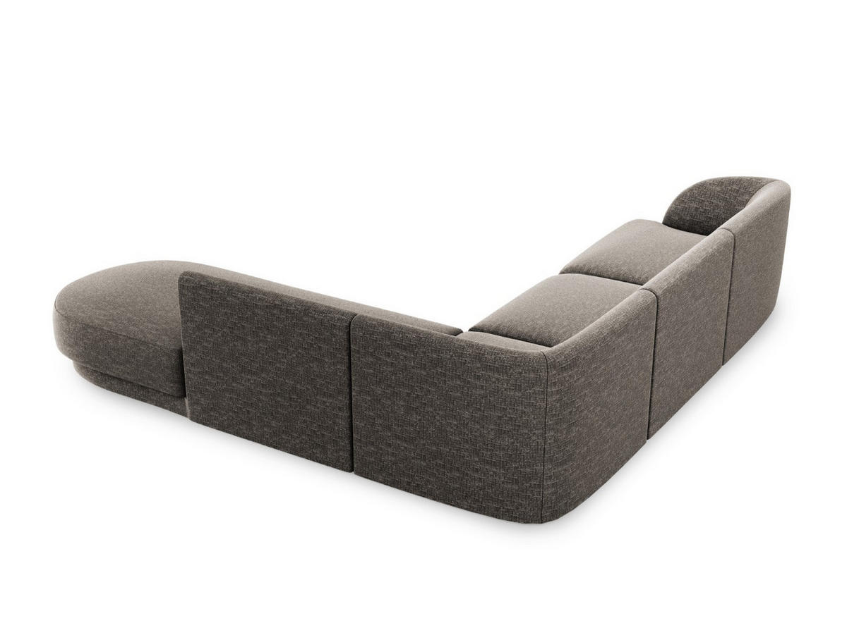 ECKSOFA rechts Miley aus Chenille-Stoff grau 6 Sitzplätze - Grau, Textil (248/255cm) - Micadoni