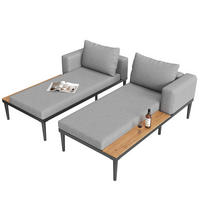 DOPPELBETT Outdoor Wasserdicht Mit Regalen - Grau, Metall (140/30/150cm) - FLIEKS