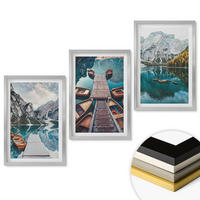 WANDBILDER 3er Set - 40x60 cm Silberner Rahmen - See, Brücken, Berge - Silberfarben, Kunststoff (40/60cm) - ArtPrintCave