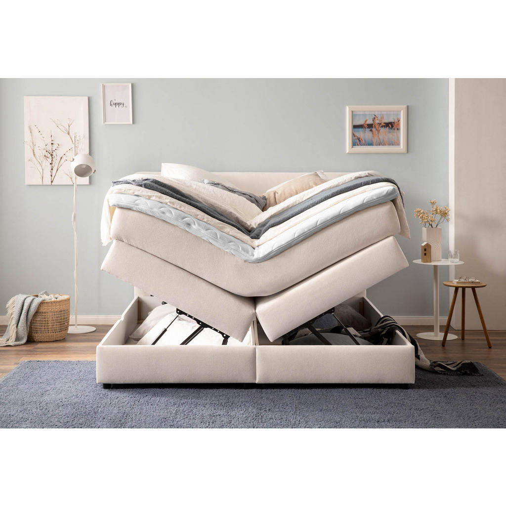 Thumbnail - Belanoti Boxspringbett, Beige, Textil, 7-Zonen, 160x200 cm, Schlafzimmer, Betten, Boxspringbetten
